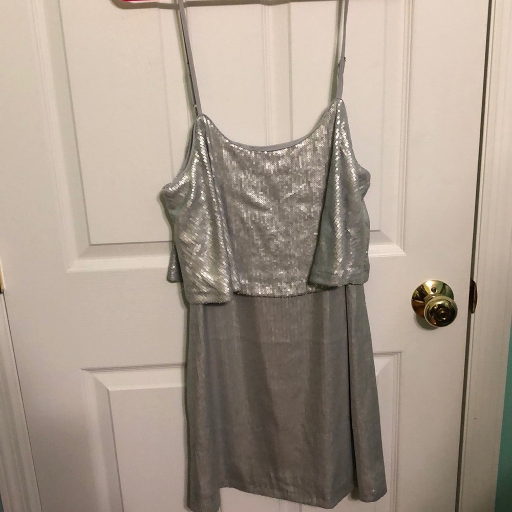 Silver Sequin Party Dress